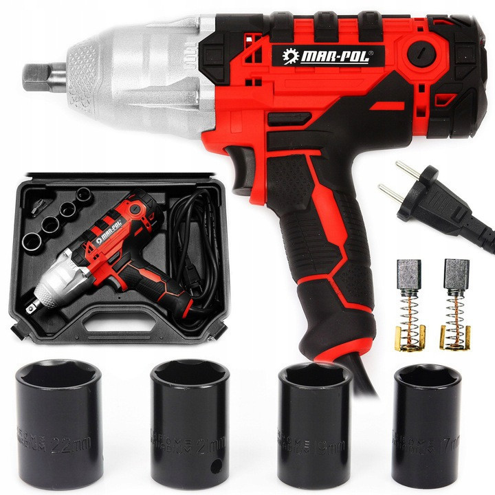 Гайковерт Mar-Pol M80489 ударный сетевой 1/2" + насадки