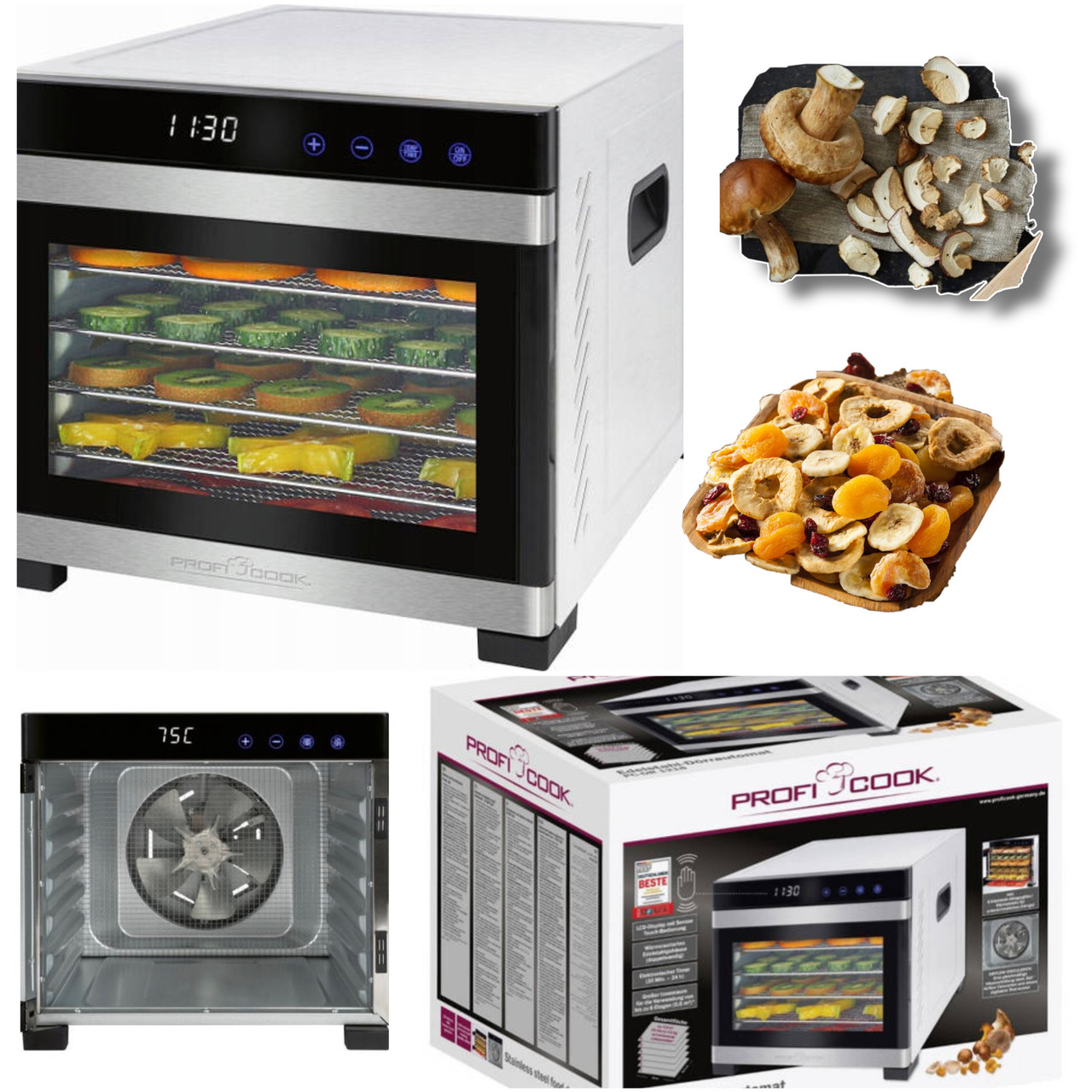 Дегидратор ProfiCook PC-DR 1218 Сушилка для овощей, фруктов, грибов и трав 650Вт