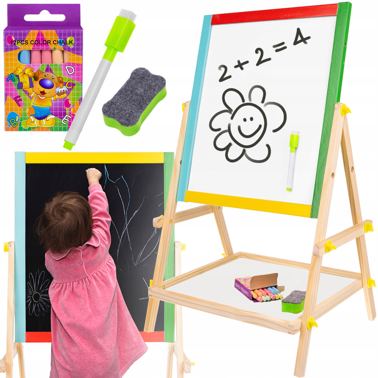 Мольберт Kruzzel 23546 двусторонняя магнитная вращающаяся доска