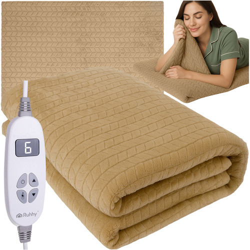 Электроодеяло 180x130 см бежевое Ruhhy 26224