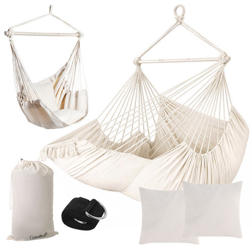 Гамак - прямовисне крісло- 210 см бежеве Gardlov 27388